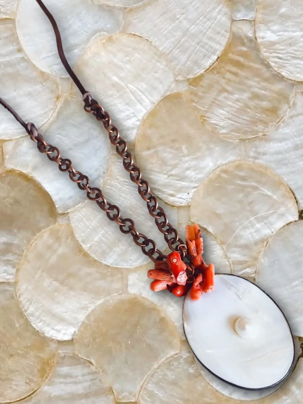 NWOT Handmade 2010's Seashell Necklace Boho Style Summer Beach Vibes Natural Kei